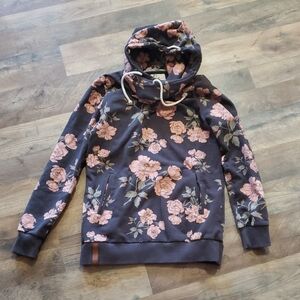 AMPERSAND AVE Floral Hoodie - Black and Pink